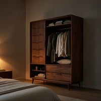 Solid Wood Wardrobe With Drawers Bedroom, view 5