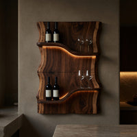 Solid Wood Wine Rack Scandinavian Multi Tier Shelf Living Room, view 5