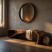 Statement Bench With Smooth Curved Form For Modern Home, view 5