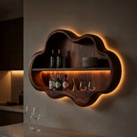Solid Wood Wine Rack Mid Century Display Home Bar, view 5