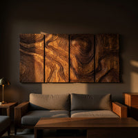 Layered Contour Wall Art in Four Carved Panels, view 5 — view 5
