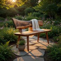 Solid Wood Outdoor Garden Bench Minimal Green, view 5