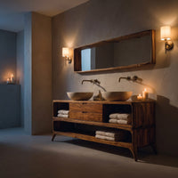 Solid Wood Bathroom Vanity Luxury Two Tier Design, view 5