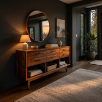 Console Table on Splayed Tapered Legs, Solid Walnut, view 5
