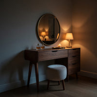 Solid Wood Dressing Table Handmade Vanity Desk With Storage Drawers, view 5