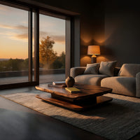 Two Thick Tiers, One Hidden Plinth: Coffee Table in Wood, view 5