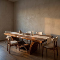 Artistic Wave Leg Wood Dining Table For Designer Dining Room, view 5