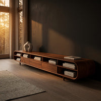 Bent, Fitted, and Pegged: A Long Walnut TV Console, view 5