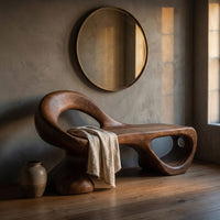 Minimalist Spiral Sculpted Bench For Garden Interior Space, view 5