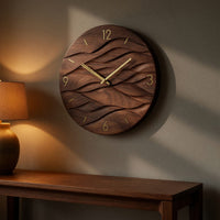 Solid Wood Clock Wave Wall Living Room, II, view 5