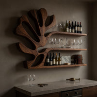 Solid Wood Wine Rack Rustic Wall Breakfast Nook Bottle Arrangement, view 5