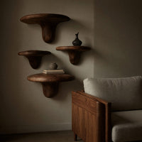 Solid Wood Mushroom Shelf Farmhouse Handcrafted Solid Home, view 5