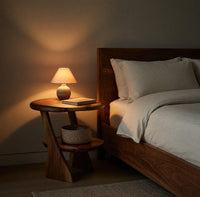 Solid Wood Nightstand With 2 Tiers Bedroom, view 5