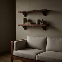 Solid Wood Natural Wood Floating Shelves Handcrafted Live Edge Shelf Entryway, view 5