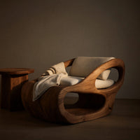Solid Wood Chair Artistic Organic Lounge Home, view 5