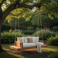 Solid Wood Porch Swing Hanging Ceiling Living Room Studio, view 5