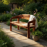 Solid Wood Outdoor Garden Bench Solid Live Edge Entryway Modern Interiors, view 5