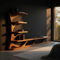 Carved Branch-Form TV Console with Stacked Shelves, view 5