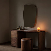 Solid Wood Dressing Table Sculptural Vanity With Drawer Storage Bedroom, view 5