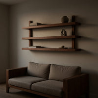 Solid Wood Natural Wood Floating Shelves Handcrafted Live Edge Shelf Christmas, view 5