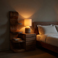 Solid Wood Nightstand With Shelves Drawers Bedroom, view 5