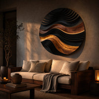 Mid Century Relief Wall Decor For Fireplace Wall Area, view 5