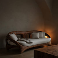 Solid Wood Sofa Curved Living Room, II, view 5
