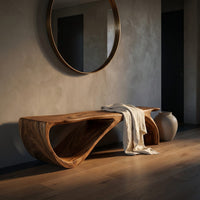 Architectural Bench Sculpted For Modern Hallway Decor, view 5