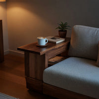 Solid Wood Sofa Arm Table Mid Century Modern Side Living Room, view 5