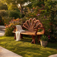 Solid Wood Outdoor Garden Bench Minimalist Rustic Entryway Foyer, view 5