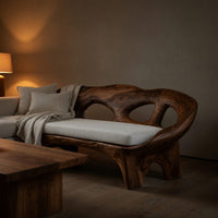 Solid Wood Sofa Curved Natural Living, view 5