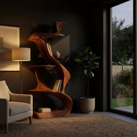 Riverform Bookshelf, Hand-Shaped from Solid Walnut, view 5