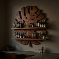 Solid Wood Wine Rack Wall Holder Home Bar Bottle Showcase, view 5