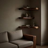 Solid Wood Natural Wood Floating Shelves Farmhouse Solid Corner Shelf Bedroom, II, view 5