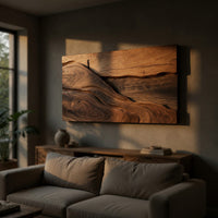 Chisel-Cut Ridgeline Wall Relief, Walnut and Sapwood, view 5 — view 5