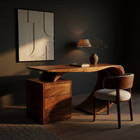 Scrollform Desk, Hand-Shaped from Solid Walnut, view 5