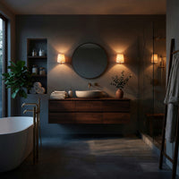 Solid Wood Bathroom Vanity Floating With 2 Tiers Drawer, view 5