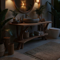 Solid Wood Live Edge Vanity Luxury Bathroom Space, view 5