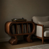 Solid Wood Record Player Stand Curved Luxury Suite, view 5