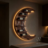 Solid Wood Wine Rack Minimalist Compact Holder Small Apartment, view 5