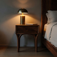 Solid Wood Nightstand Arch Leg With Drawer Bedroom, view 5