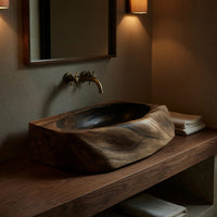 Solid Wood Sink Vanity Handcrafted Solid Natural Bathroom, view 5