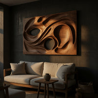 Looping Ovals and Pods in a Framed Wood Wall Relief, view 5 — view 5