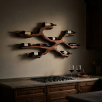 Solid Wood Wine Rack Wall Display Kitchen Dining Area, view 5