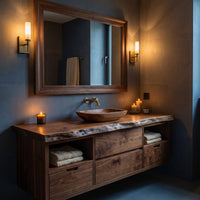 Solid Wood Bathroom Vanity Handcrafted Live Edge Interiors, view 5