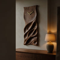 Solid Wood Clock Minimalist Handcrafted Wall Living Room, view 5