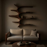 Solid Wood Wall Mounted Shelf Minimalist Home, view 5