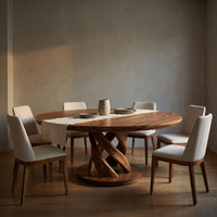 Tropical Round Gathering Table For Luxury Dining Room, view 5