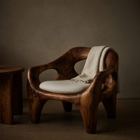 Solid Wood Chair Sculptural Natural Accent Living Space, view 5