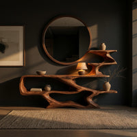 Riverform Console Table, Shaped from One Hardwood Slab, view 5